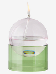 STANDING OIL BUBBLE, LOW TUBE - ROSE/GREEN