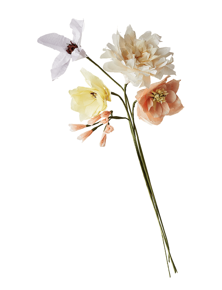 Studio About - PAPER FLOWER BOUQUET, 5 PCS - madalaimad hinnad - multi color - 2