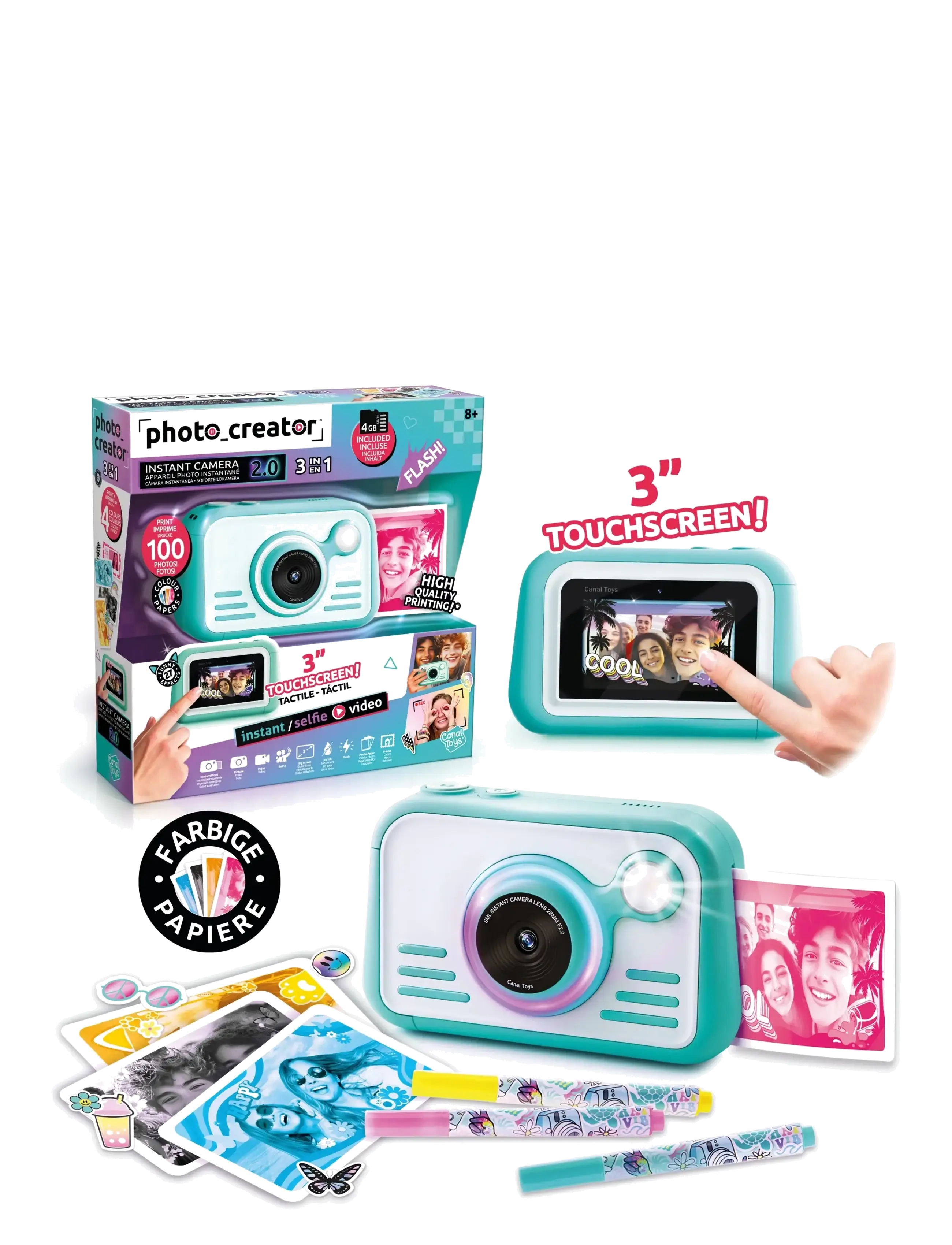 Studio Creator Creator Instant Camera 2.0 With Color Photo Paper, One Size, Multi/patterned, Legetøj > Electronic & Media, Børn