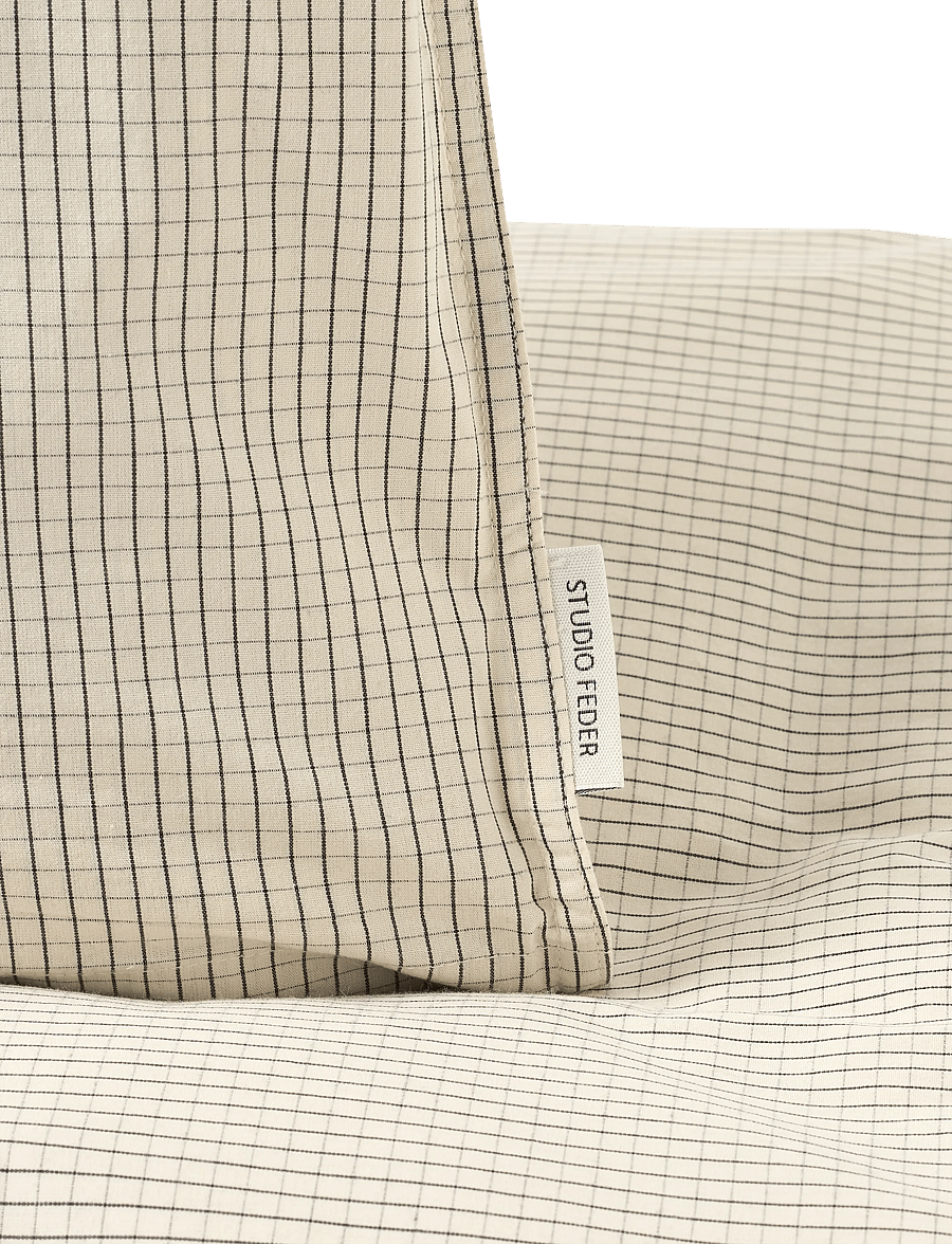 STUDIO FEDER - SENGETØJ - køb efter pris - creme black plaid - 4