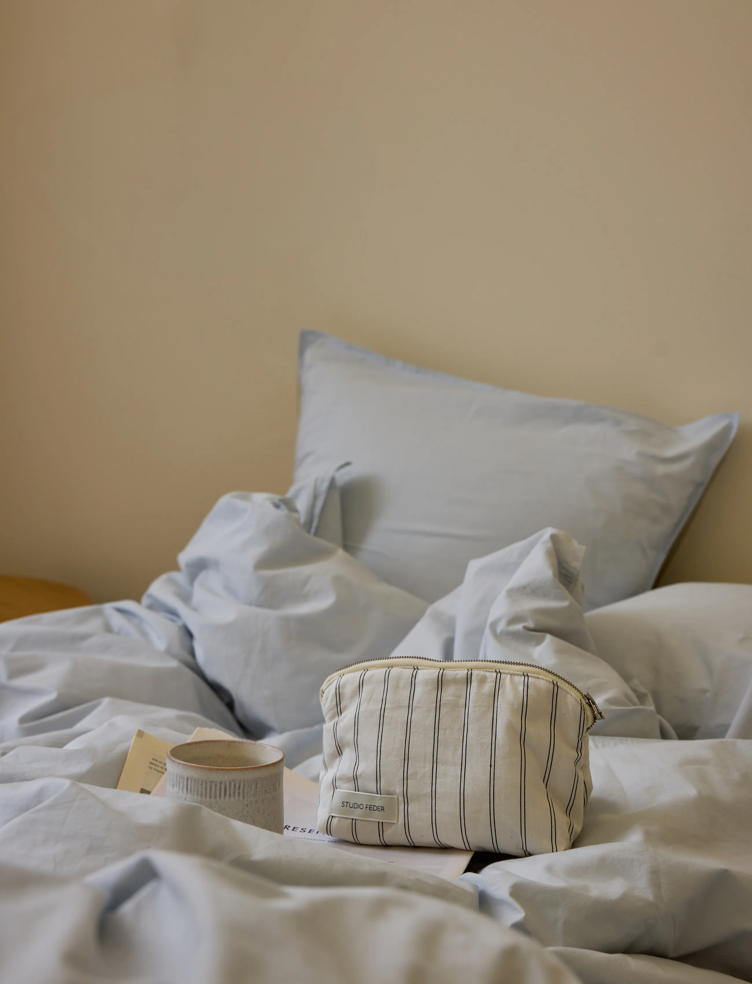 STUDIO FEDER Bedding, 140X200;60X63 cm, Blue, Sengetekstiler > Sengesæt, Unisex