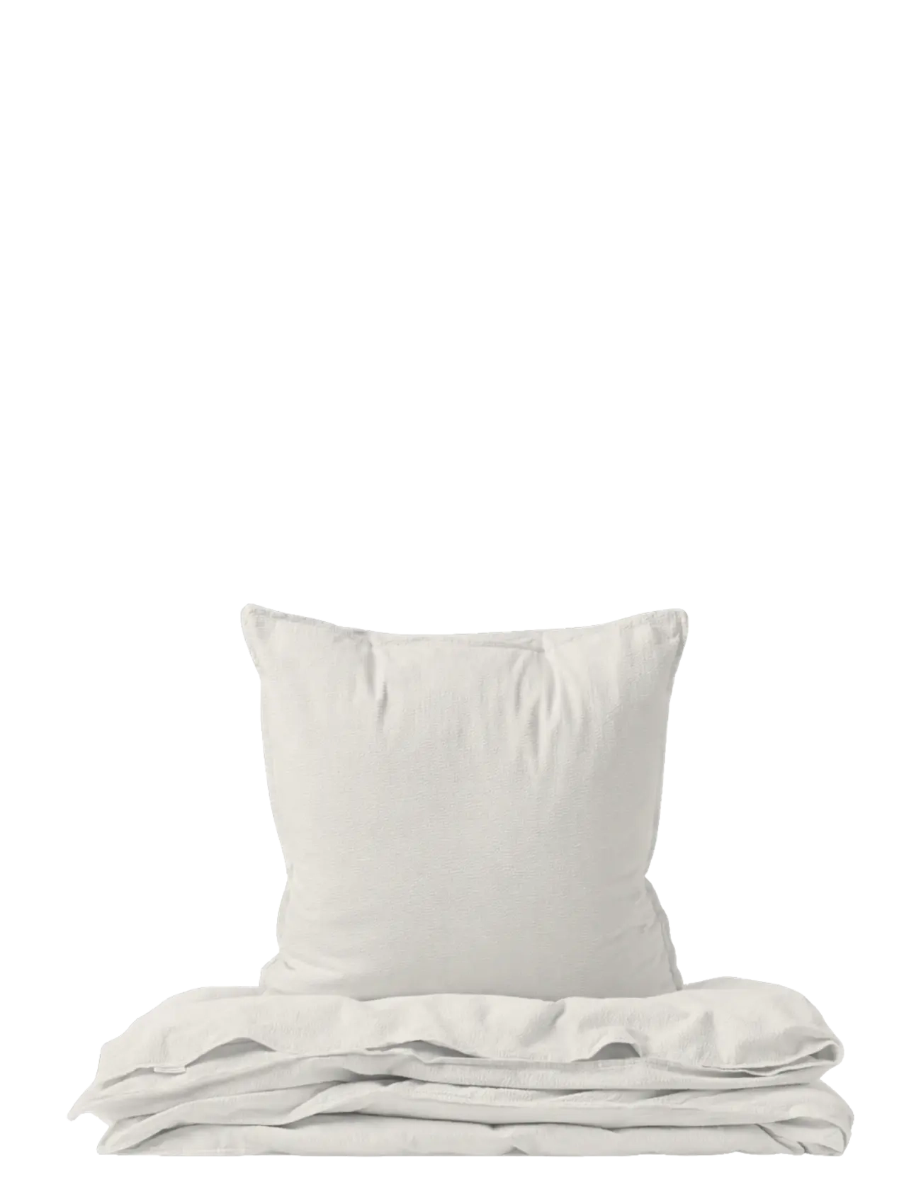 STUDIO FEDER Adult Bedding Seersucker, Bed Sæt, Creme, Str: 140X200/60X63CM