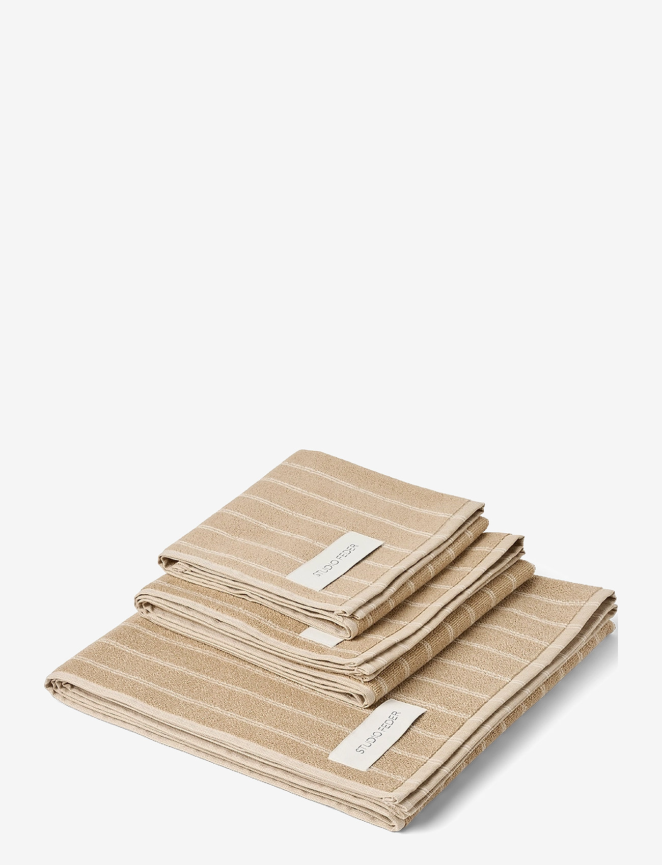 STUDIO FEDER - UNA TOWEL - badehåndklæder - sand beige rain - 0