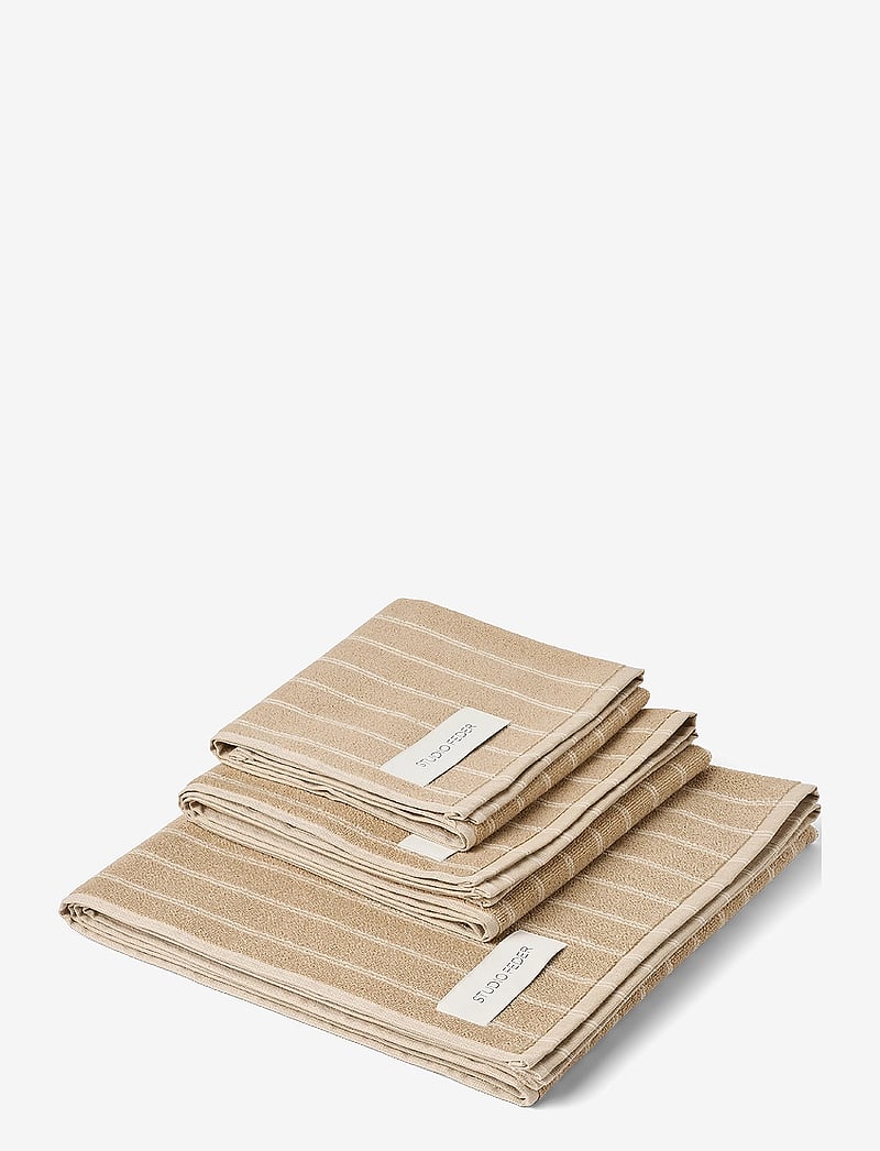 STUDIO FEDER - UNA TOWEL - badehåndklæder - sand beige rain - 0