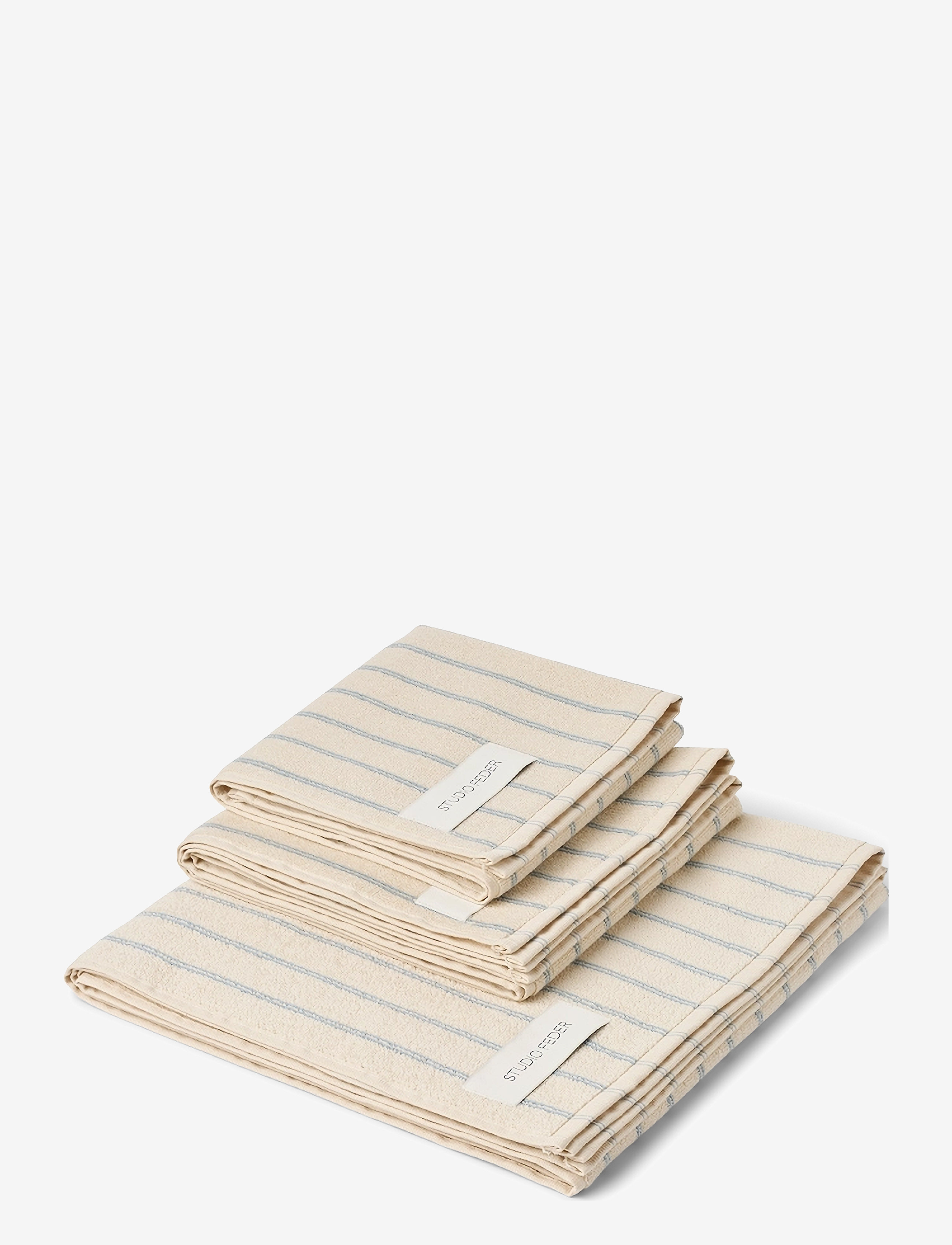 STUDIO FEDER UNA TOWEL - Sertifitseeritud orgaaniline puuvill - WATER RAIN / beige