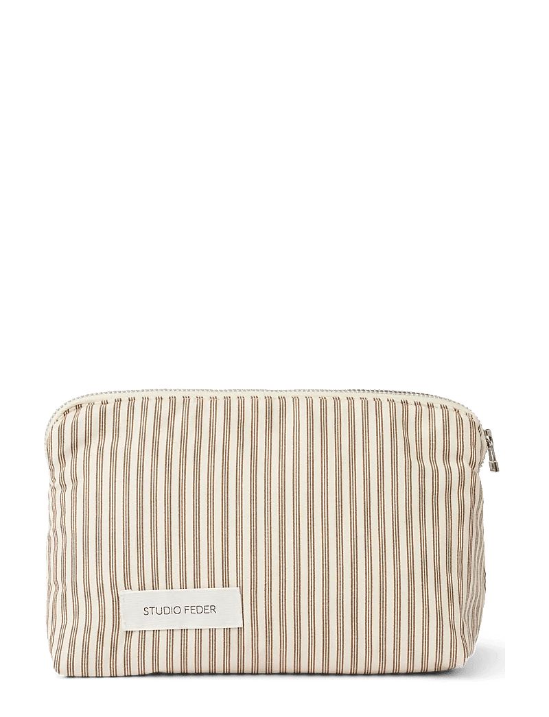 STUDIO FEDER - CELIA MINI TOILETRY BAG - daiktų laikymo maišeliai - brown beach stripe - 0