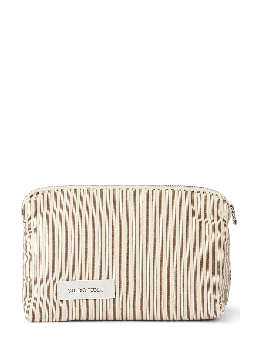STUDIO FEDER - CELIA MINI TOILETRY BAG - oppbevaringsposer - brown beach stripe - 0