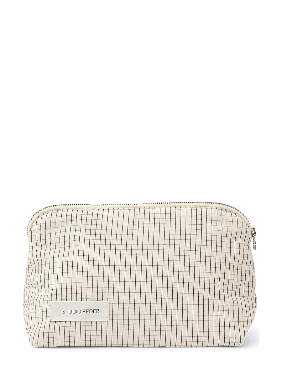 STUDIO FEDER - CELIA MINI TOILETRY BAG - kosmetiktaschen - creme black plaid - 1