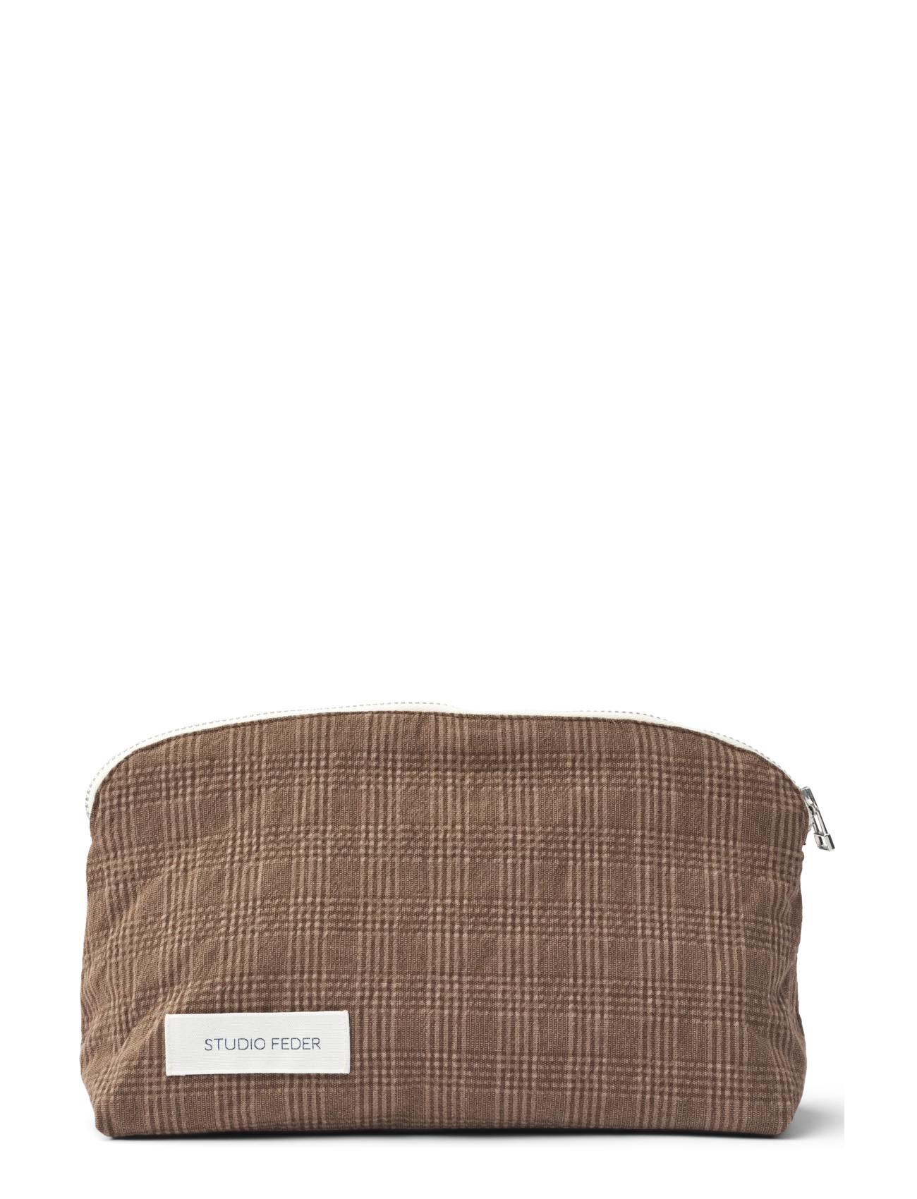 STUDIO FEDER CELIA MINI TOILETRY BAG - STUDIO FEDER - BRUNO CHECK / brown