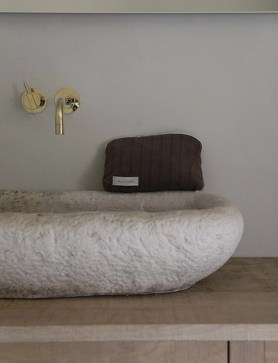 STUDIO FEDER - CELIA MINI TOILETRY BAG - kosmetiktaschen - bruno check - 0