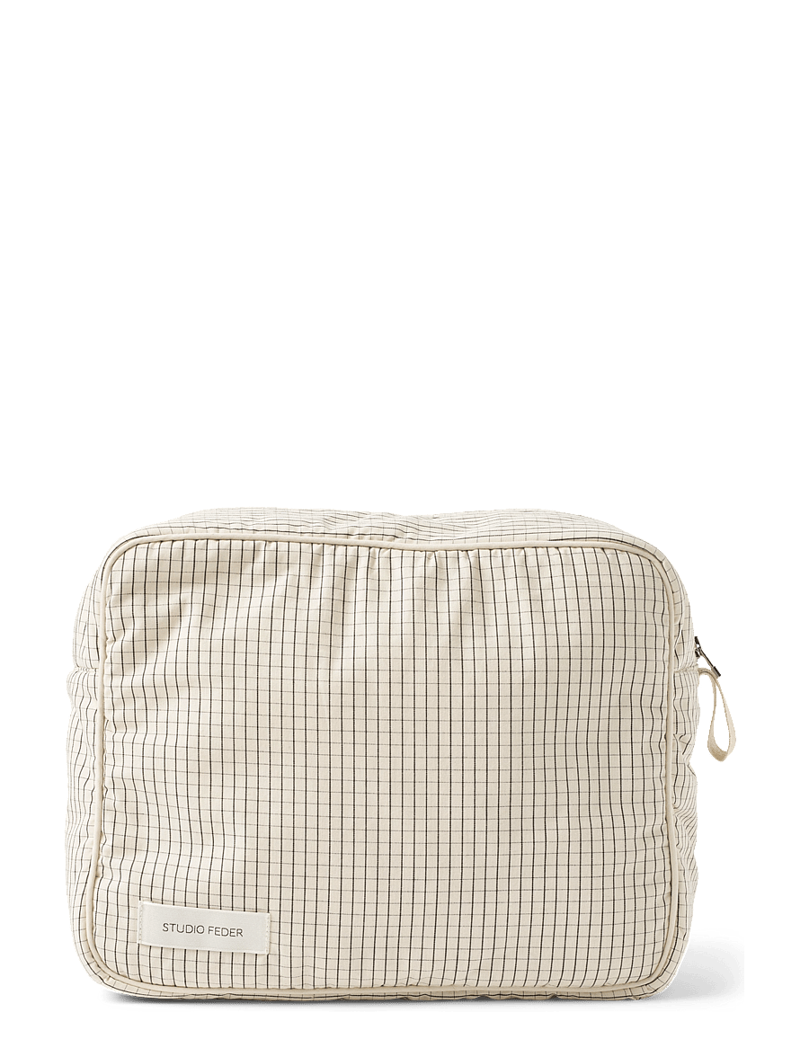 STUDIO FEDER - OFELIA TOALETTVÄSKA - sminkväskor - creme black plaid - 1