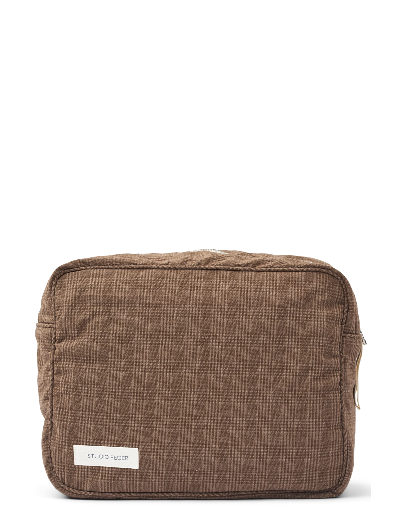 STUDIO FEDER OFELIA TOILETRY BAG - STUDIO FEDER - BRUNO CHECK / brown