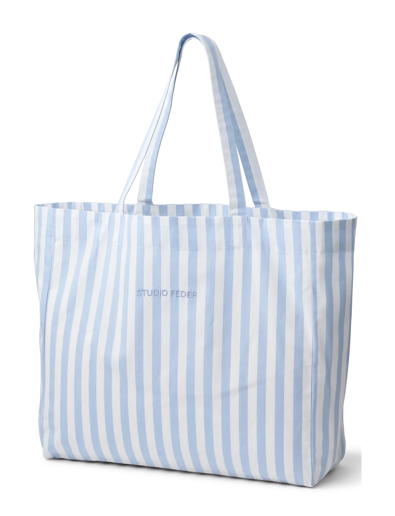 STUDIO FEDER Hanna Shopper, Kvinder, Stribet Shopper Taske, Blå, Str: 40X45CM