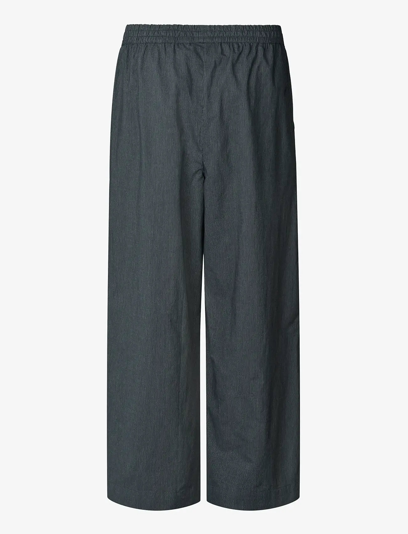 STUDIO FEDER - DAGMAR PANTS - leveälahkeiset housut - black pinstripe - 2