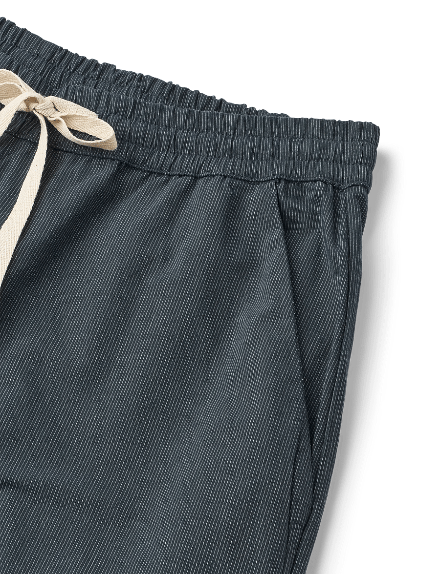 STUDIO FEDER - DAGMAR PANTS - hosen mit weitem bein - black pinstripe - 5