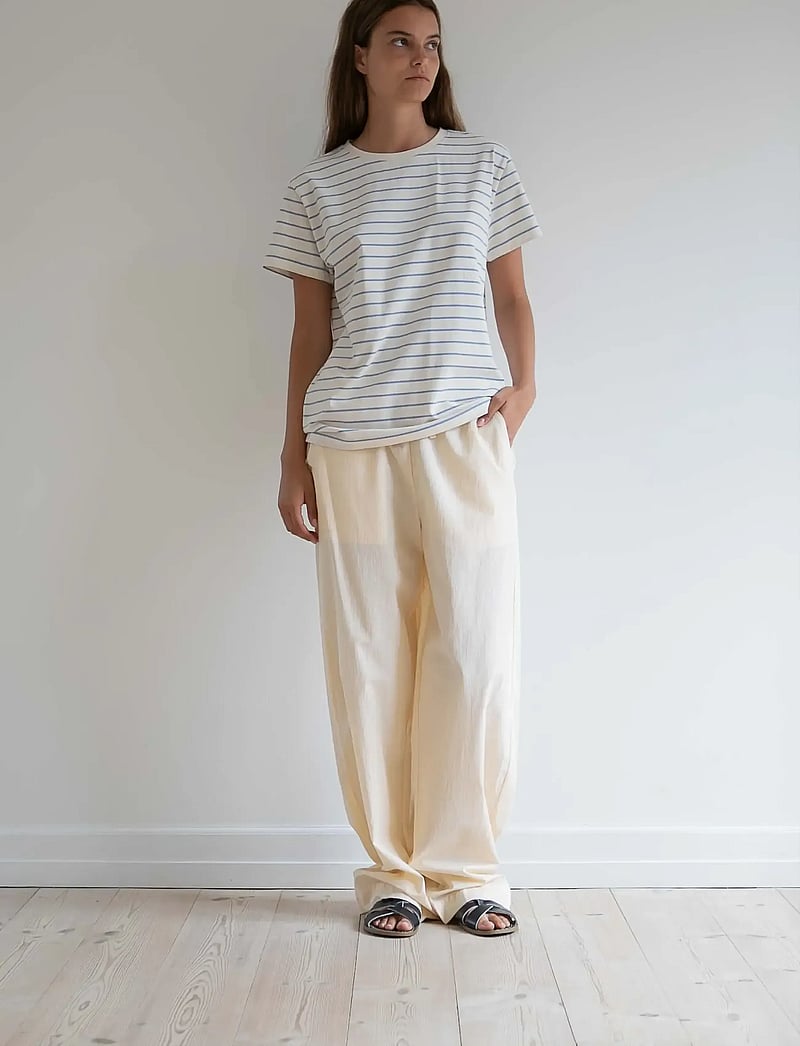 STUDIO FEDER - DAGMAR PANTS - POPLIN - hosen mit weitem bein - mellow yellow - 3