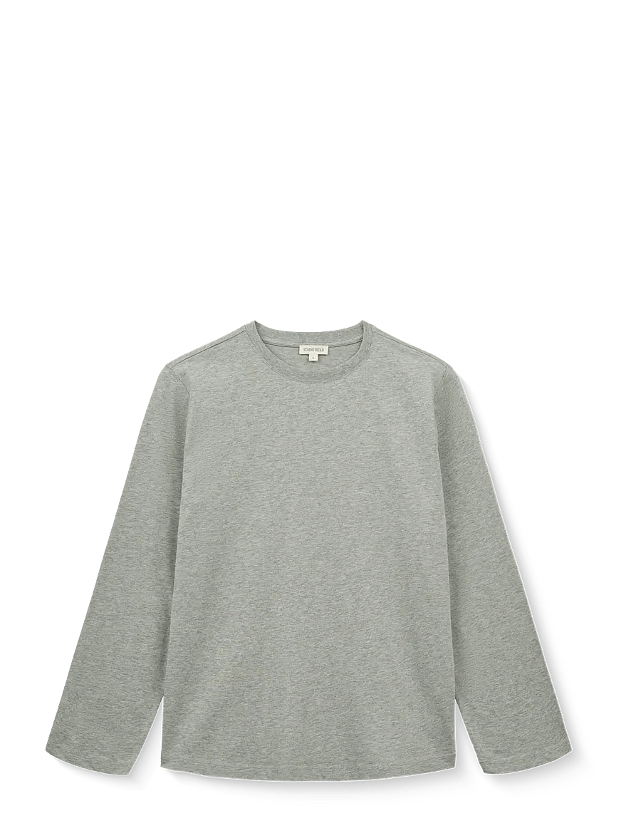 STUDIO FEDER - FREYA LS T-SHIRT - long-sleeved tops - grey melange - 0