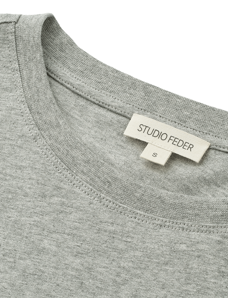 STUDIO FEDER - FREYA LS T-SHIRT - langärmlige tops - grey melange - 2