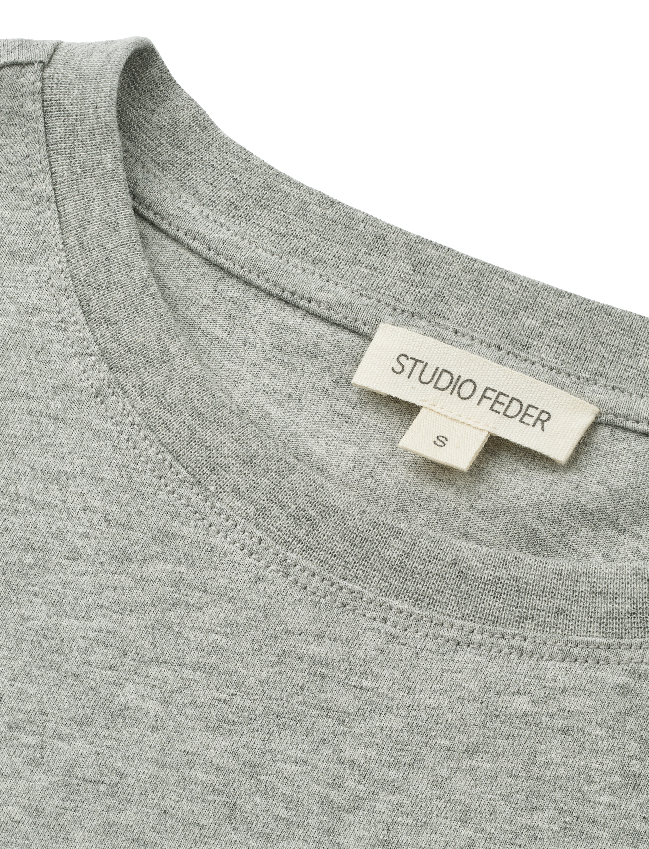 STUDIO FEDER - FREYA LS T-SHIRT - langärmlige tops - grey melange - 2
