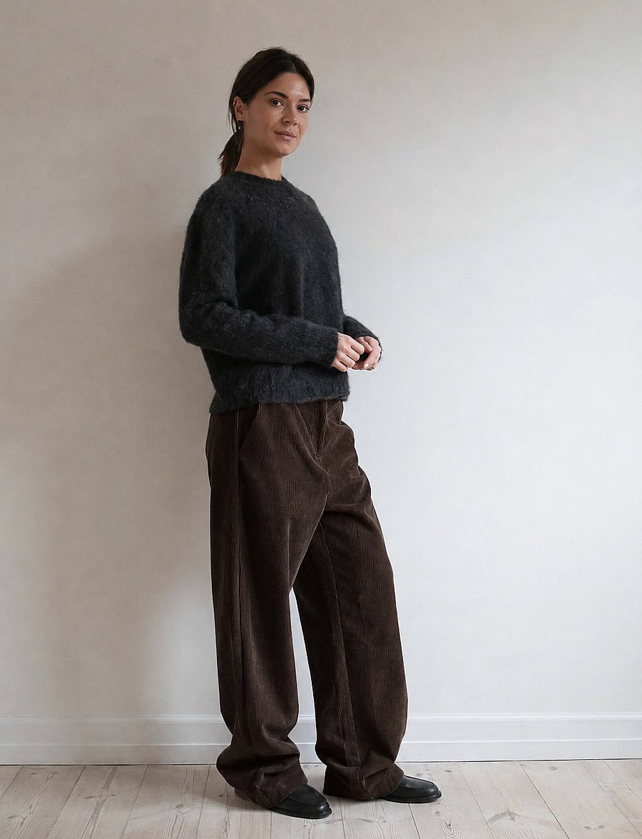 STUDIO FEDER - OLINE PANTS - dark brown - 3