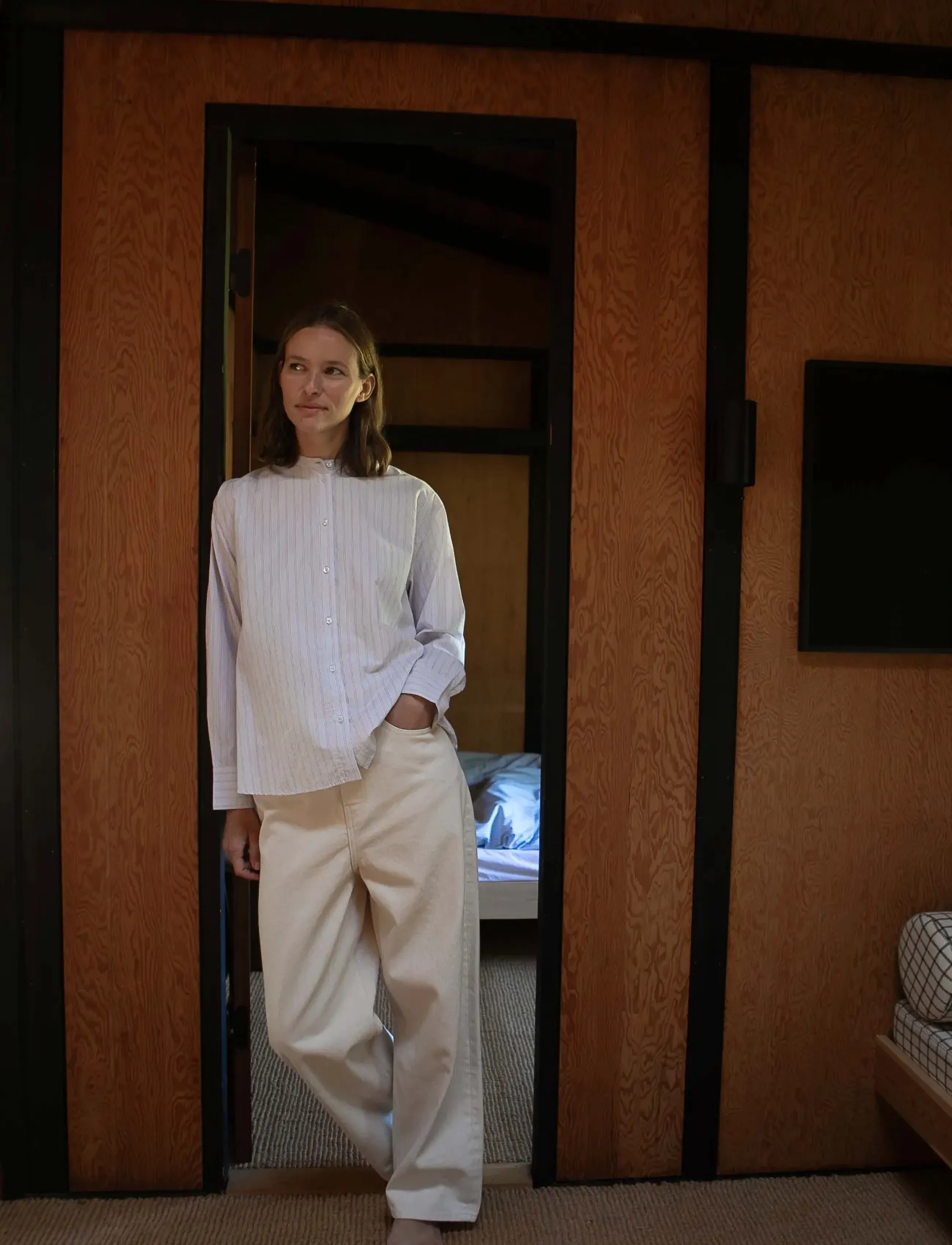 STUDIO FEDER EVELYN JEANS - Officewear - UNDYED / cream