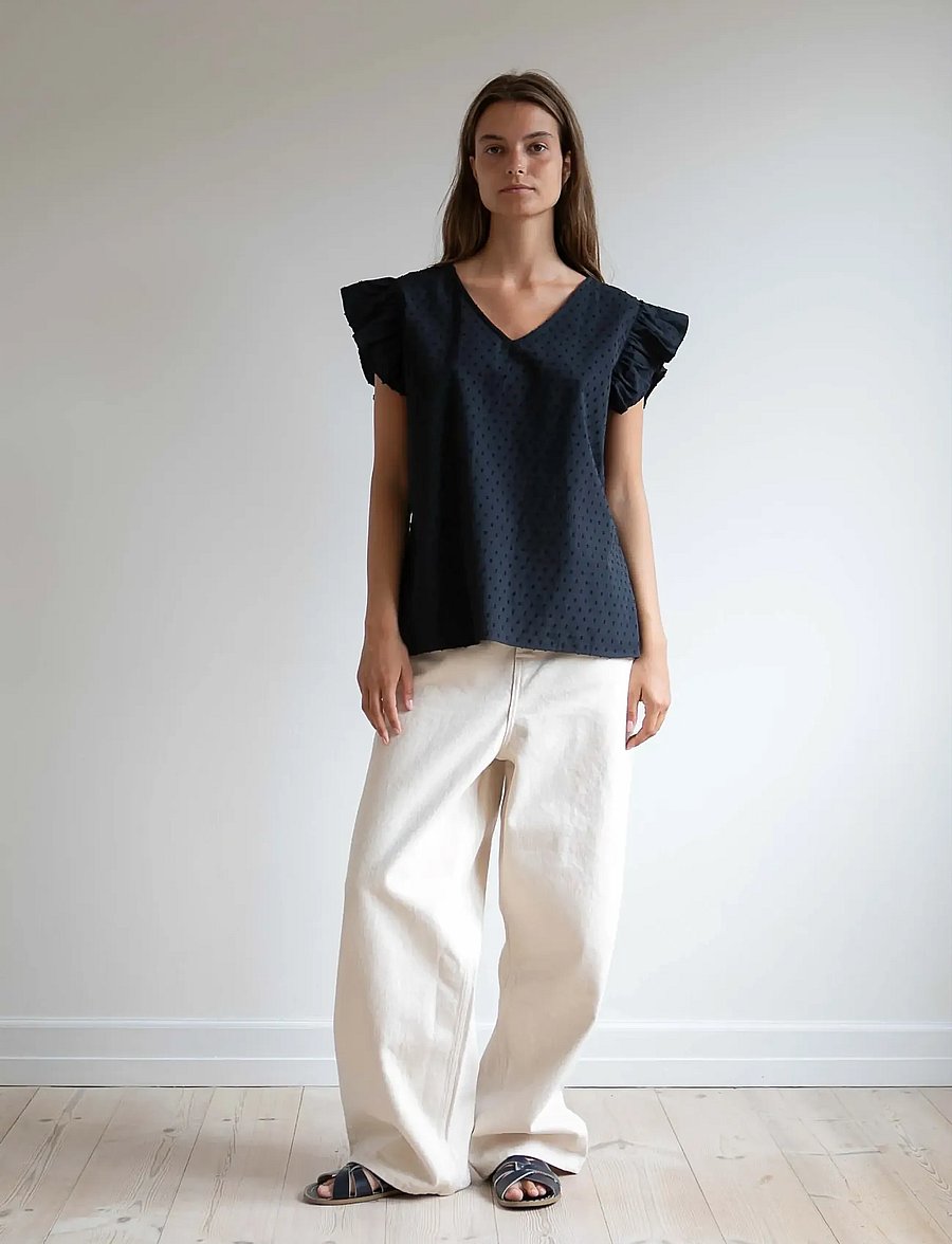 STUDIO FEDER - EVELYN JEANS - hosen mit weitem bein - undyed - 5
