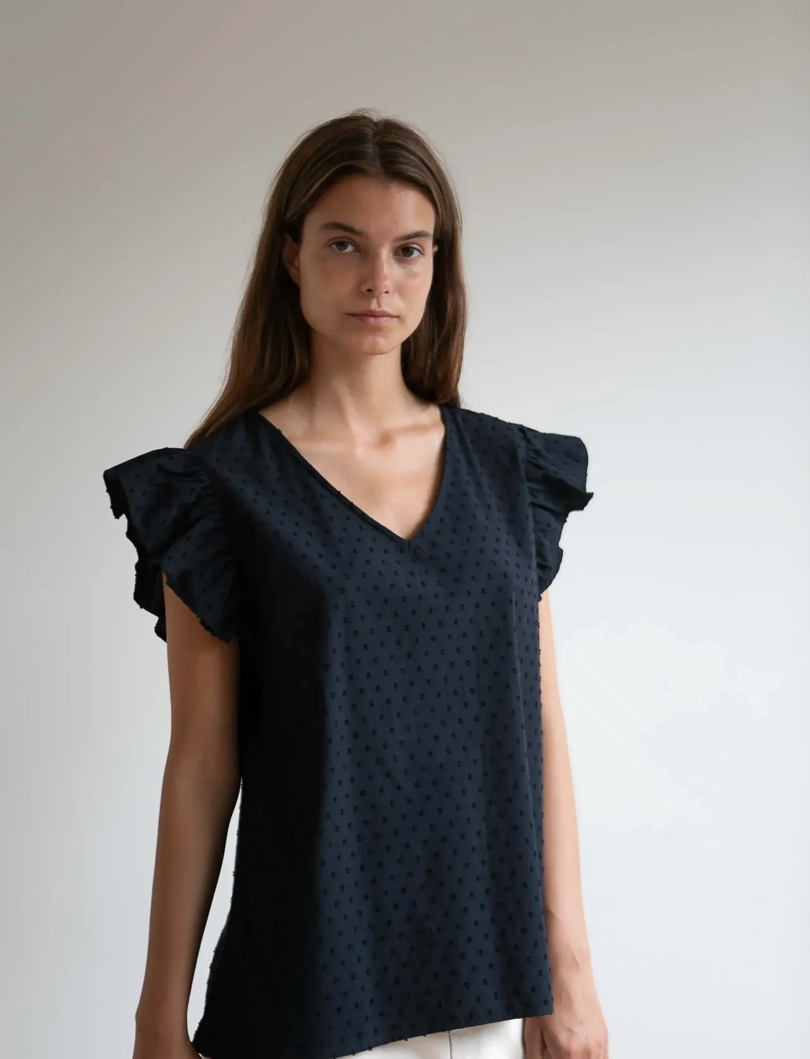 STUDIO FEDER - YRSA TOP - short-sleeved blouses - black - 3