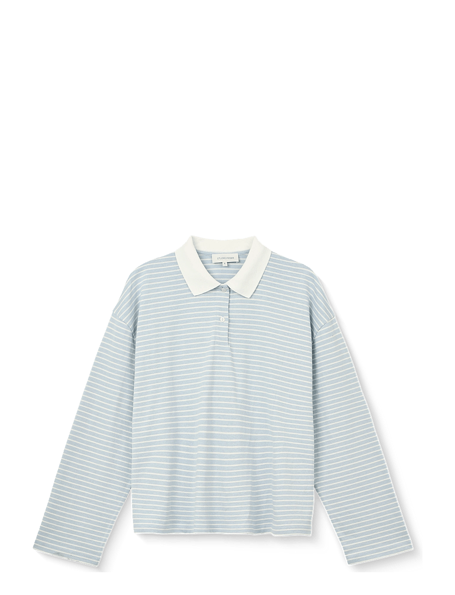 STUDIO FEDER - PAULINE POLO - poloshirts - cloud blue stripe - 1