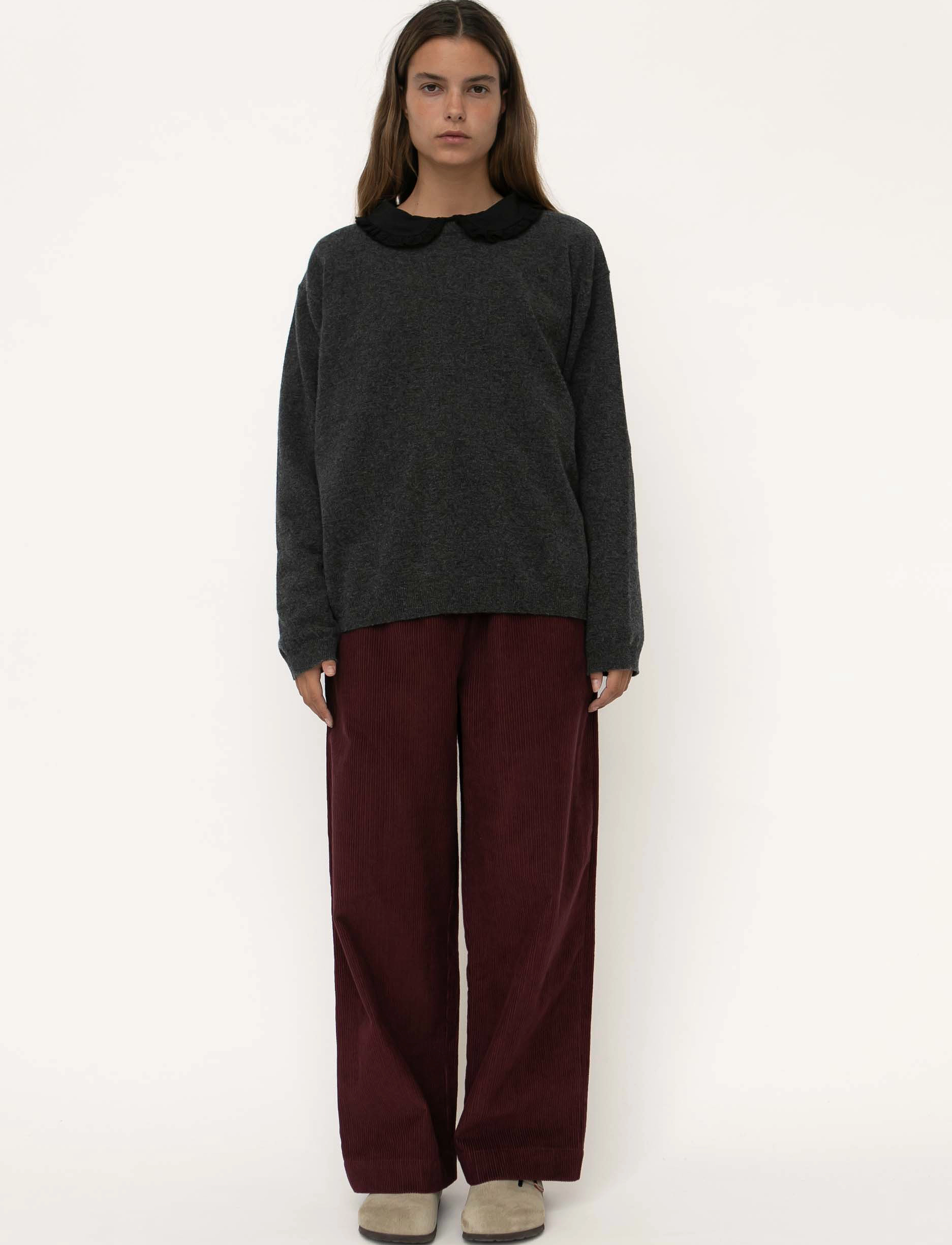 STUDIO FEDER Bella Pants, Kvinder, Fløjlsbukser, Bordeaux, Str: L