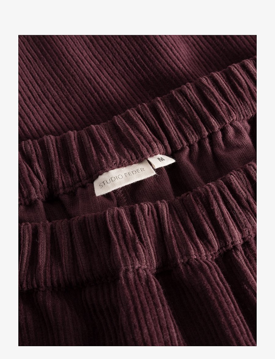 STUDIO FEDER - BELLA PANTS - bukser med brede ben - burgundy - 4