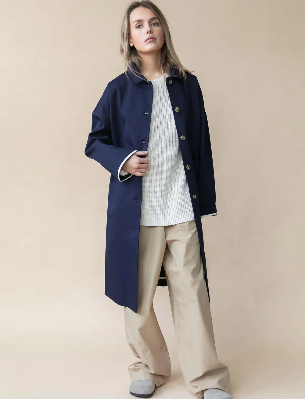 STUDIO FEDER - BELLA PANTS - POPLIN - vida byxor - sand beige - 0