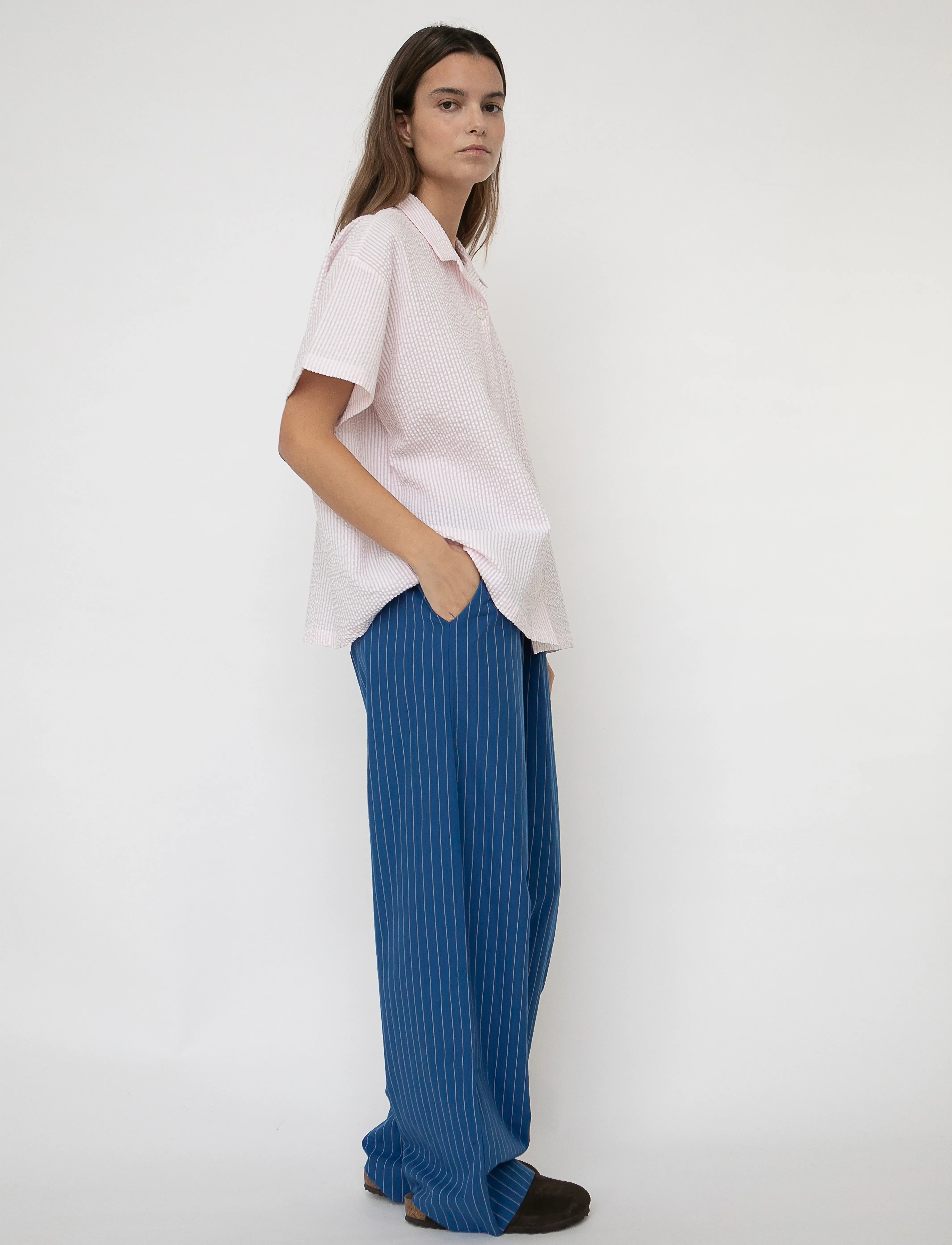STUDIO FEDER Bella Pants, S, Trousers, Blau - Wide Leg, Frauen