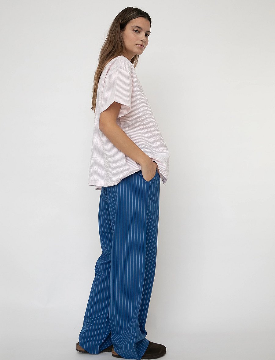 STUDIO FEDER - BELLA PANTS - POPLIN - bukser med brede ben - winter dip - 4