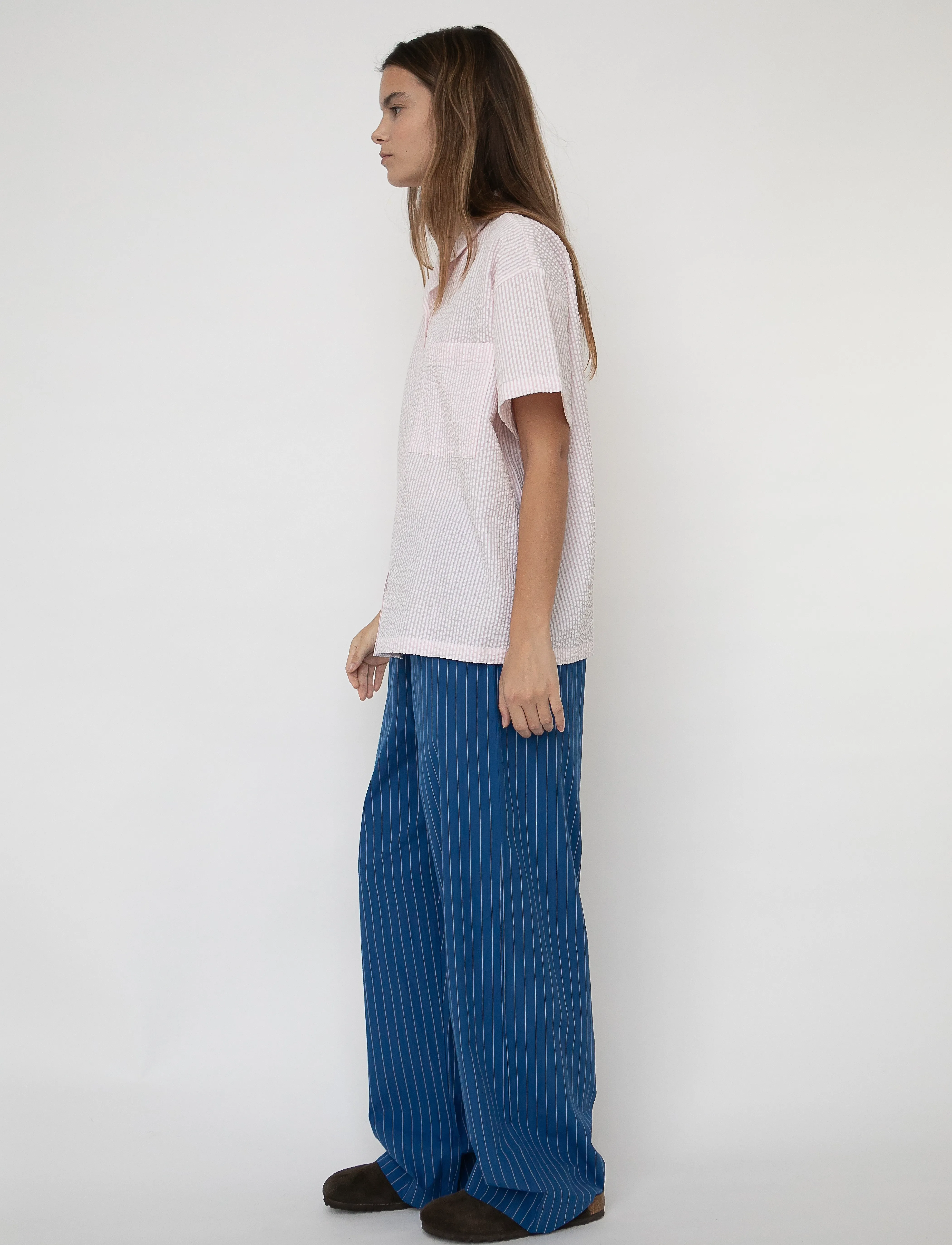 STUDIO FEDER - BELLA PANTS - POPLIN - bukser med brede ben - winter dip - 5