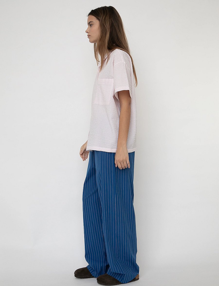 STUDIO FEDER - BELLA PANTS - POPLIN - bukser med brede ben - winter dip - 5