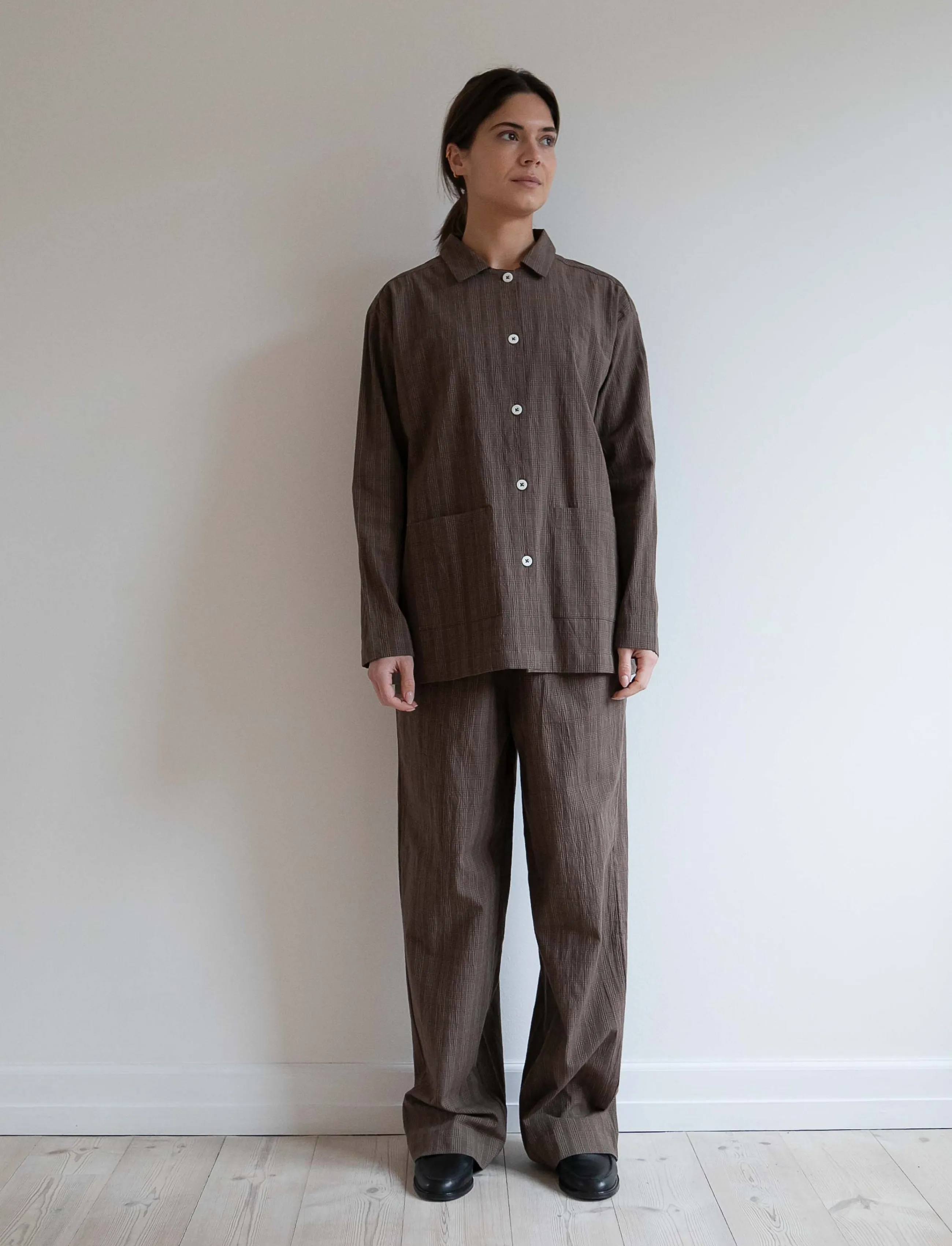STUDIO FEDER BELLA PANTS - Büromode - BRUNO CHECK / brown