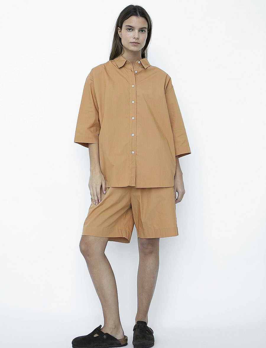 STUDIO FEDER - NORAH SHORTS - POPLIN - freizeitshorts - nut - 0
