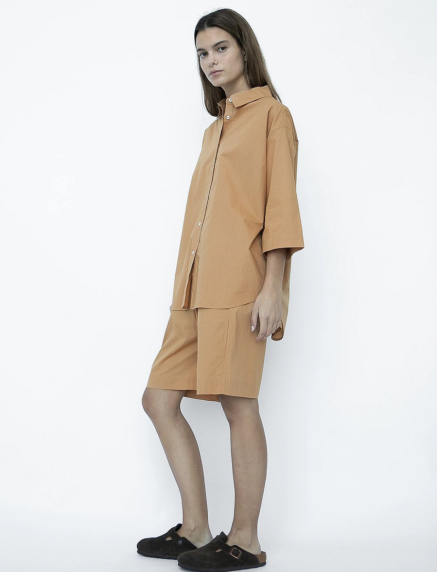 STUDIO FEDER - NORAH SHORTS - POPLIN - freizeitshorts - nut - 4