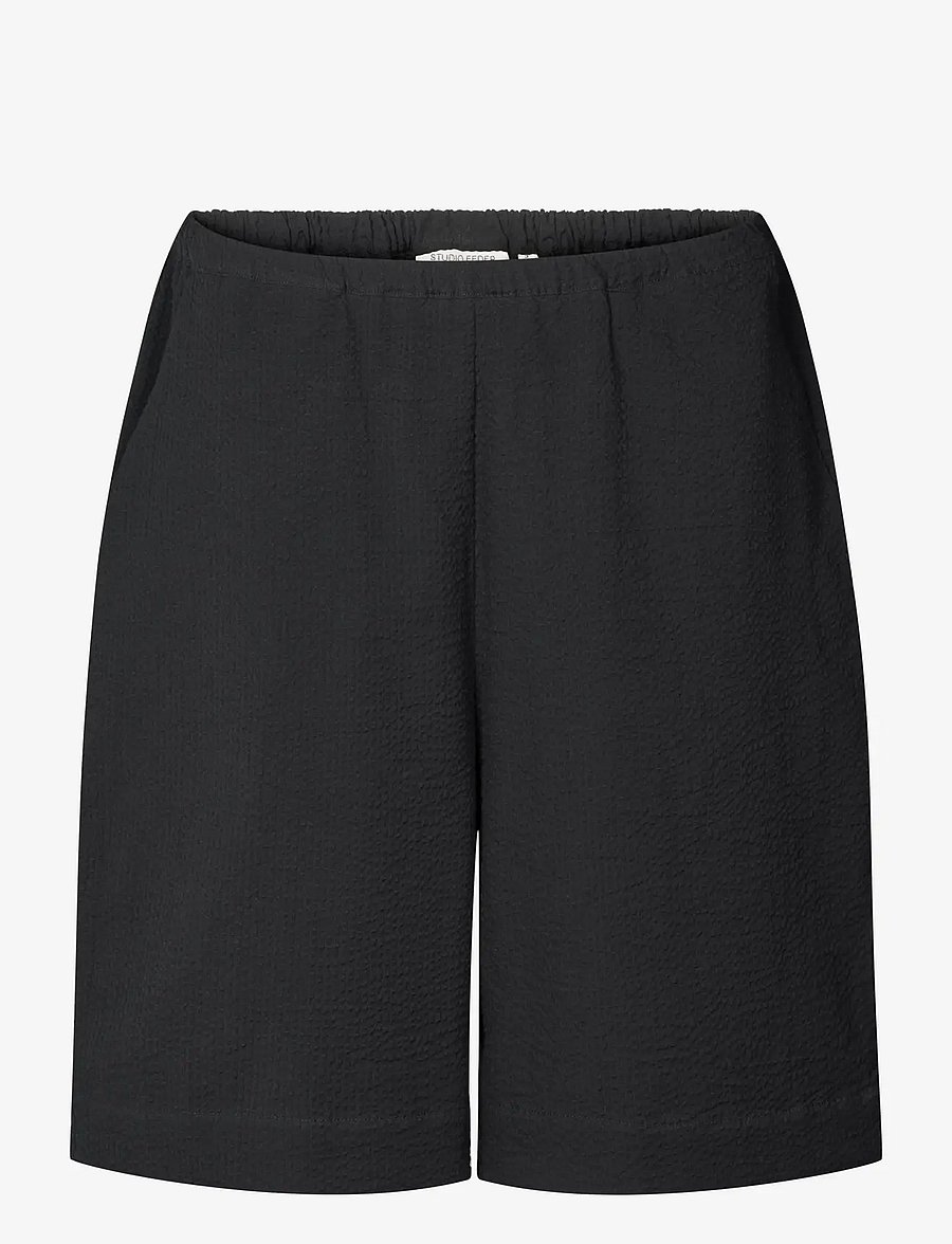 STUDIO FEDER - NORAH SHORTS - SEERSUCKER - casual shorts - black - 1