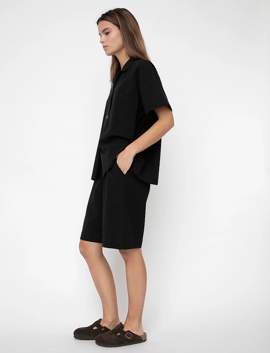 STUDIO FEDER - NORAH SHORTS - SEERSUCKER - casual shorts - black - 5