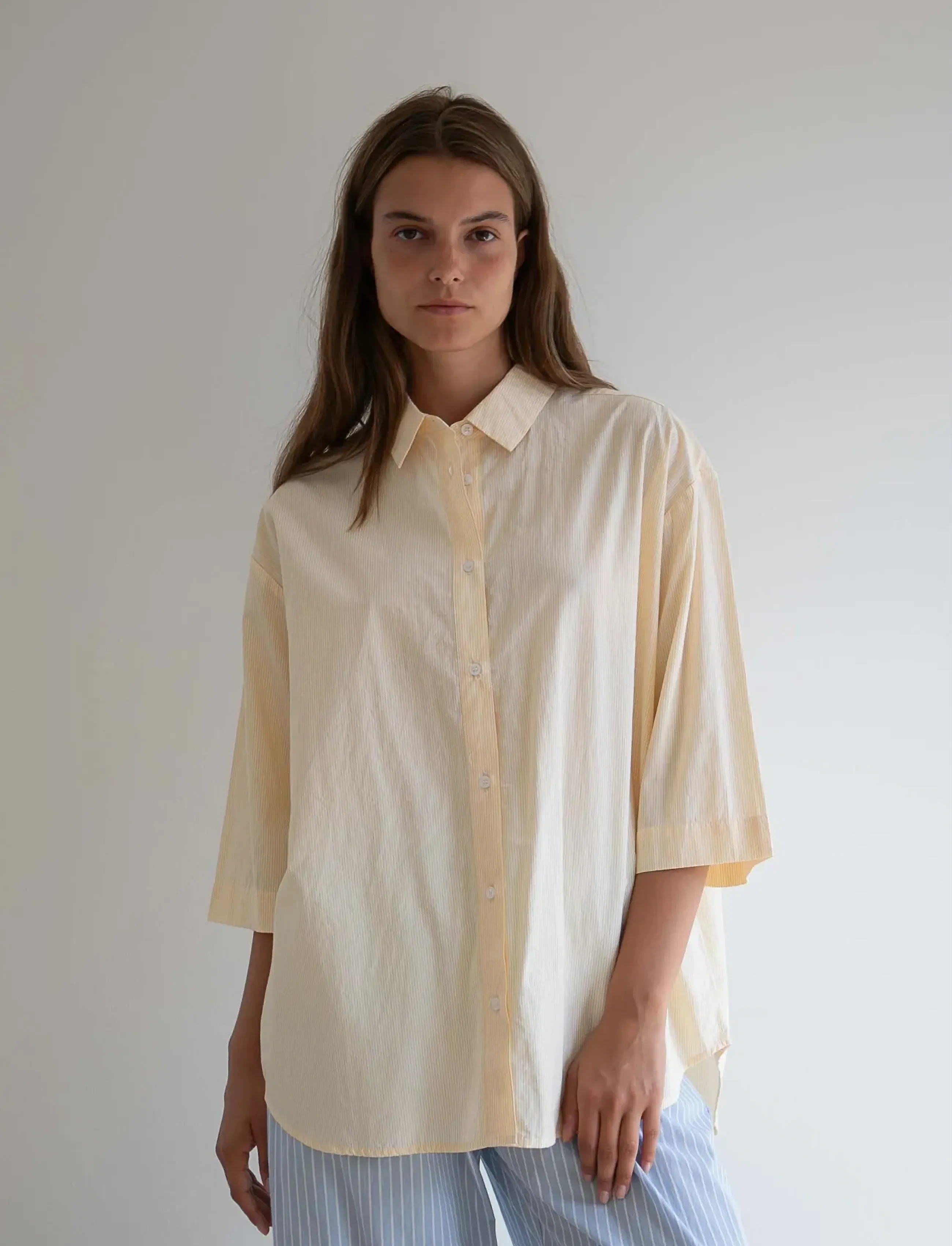 STUDIO FEDER Cecilia Shirt, M, Yellow, Skjorter > Kortærmede, Dame