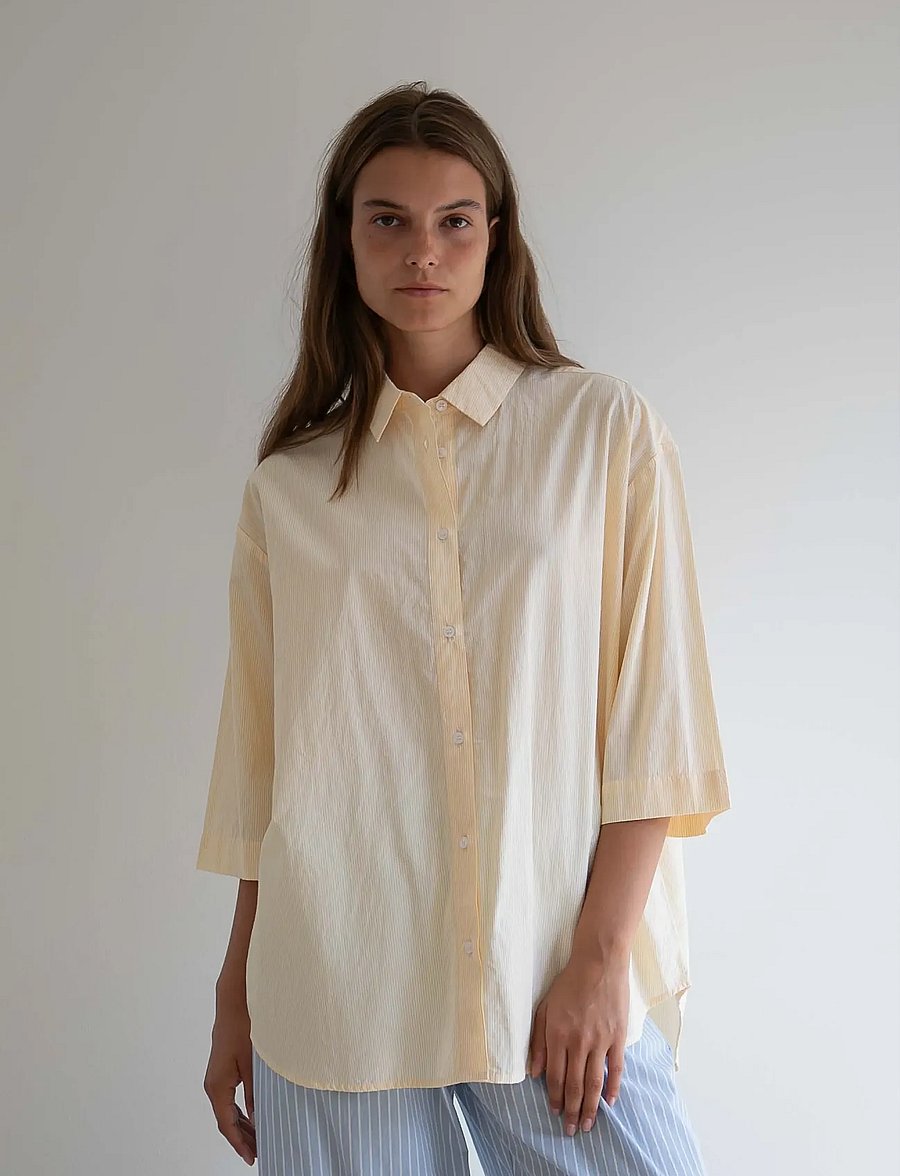 STUDIO FEDER - Cecilia shirt - lühikeste varrukatega särgid - mellow yellow - 0