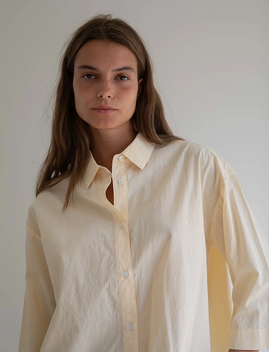 STUDIO FEDER - Cecilia shirt - lühikeste varrukatega särgid - mellow yellow - 4
