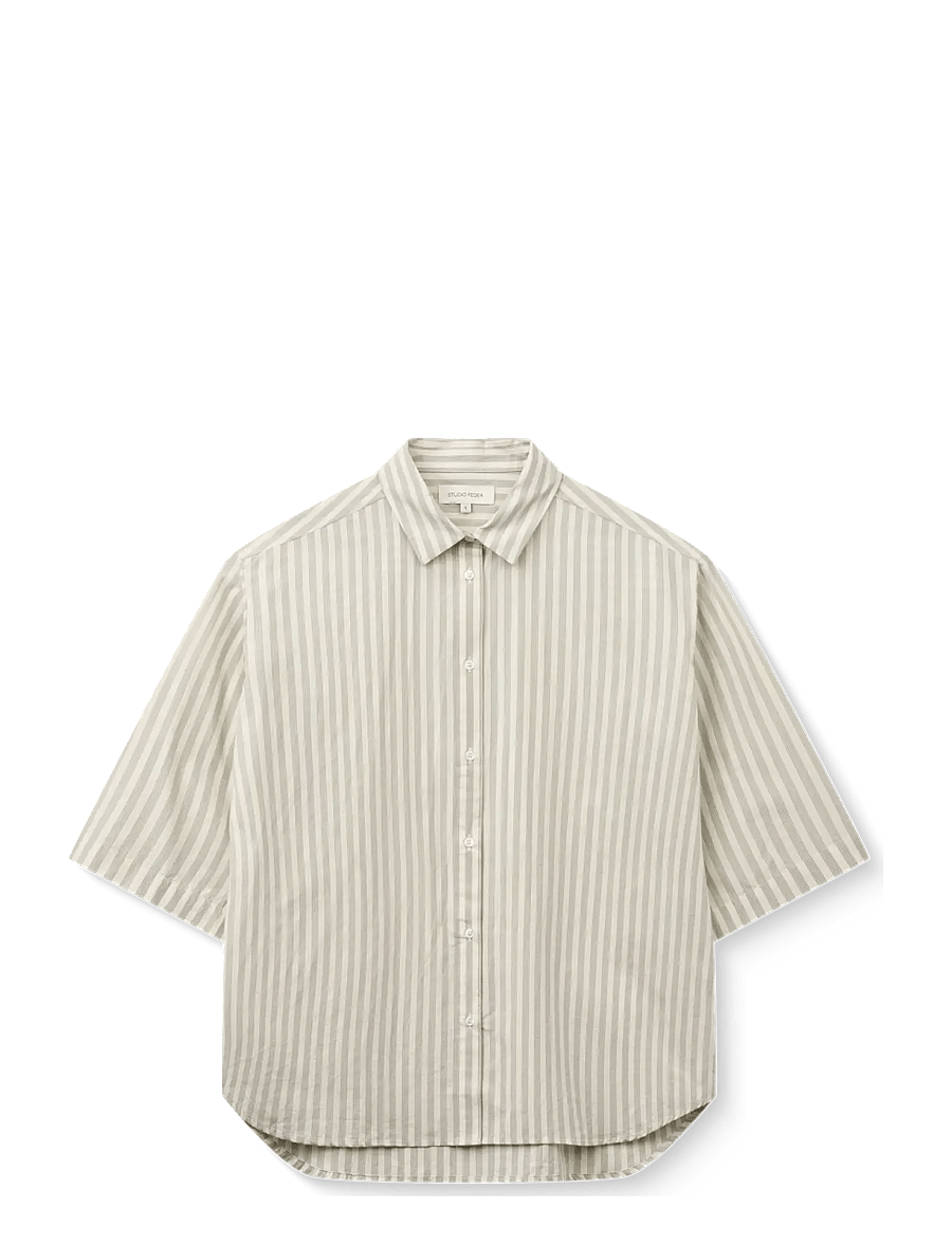 STUDIO FEDER - CECILIA SHIRT - kurzärmlige hemden - soft mint stripe - 1