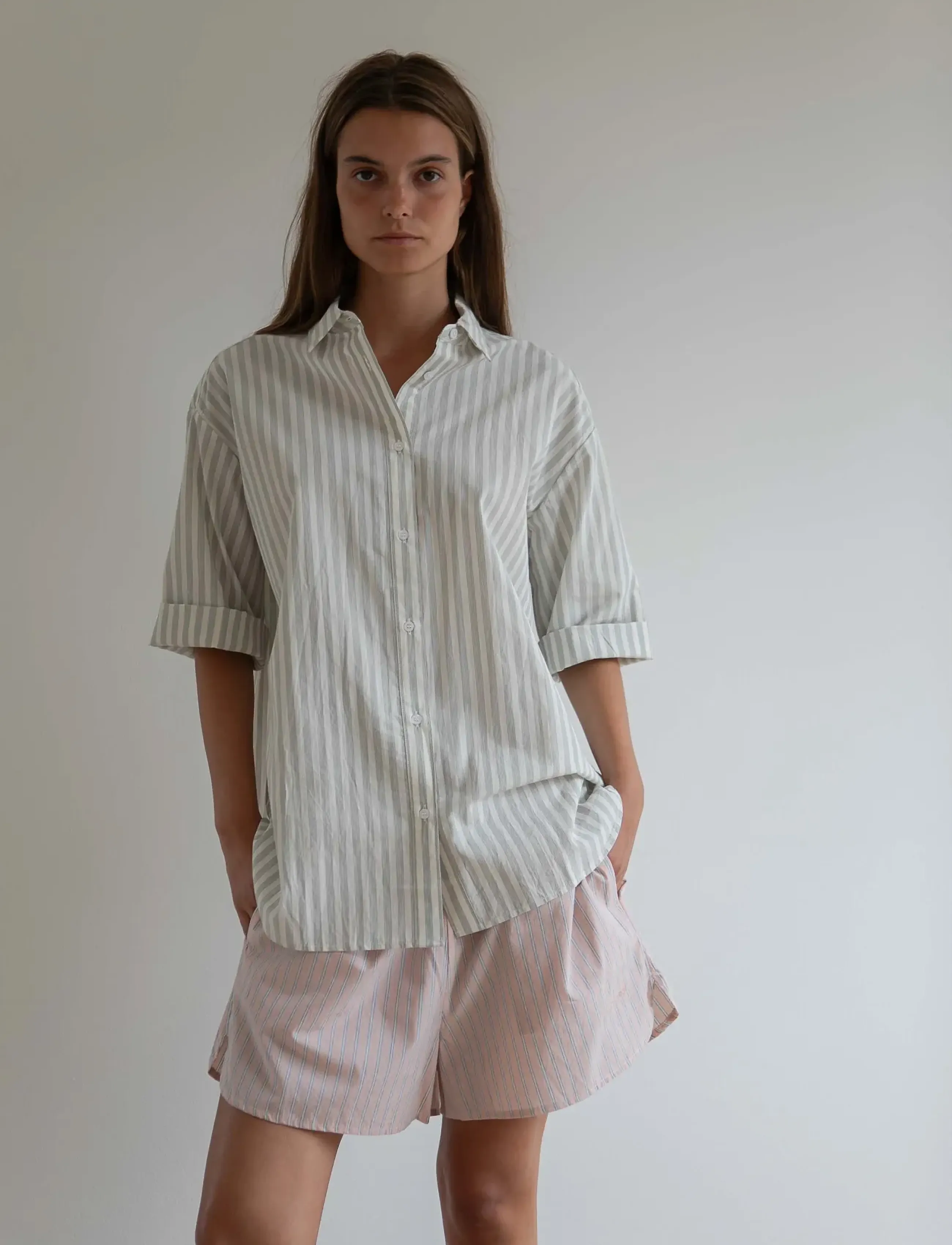 STUDIO FEDER Cecilia shirt - Hemden - SOFT MINT STRIPE / multi