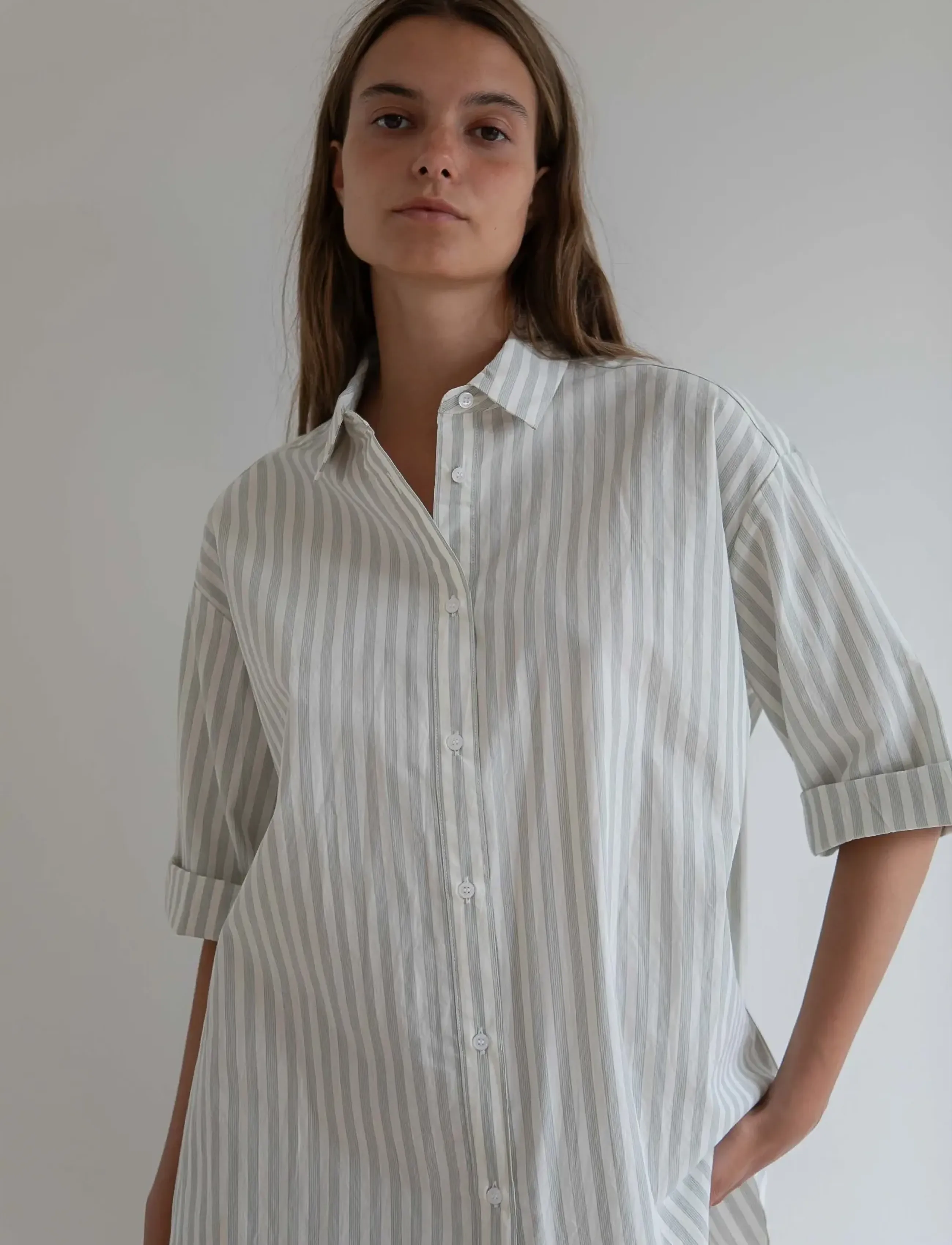 STUDIO FEDER - Cecilia shirt - kortärmade skjortor - soft mint stripe - 3