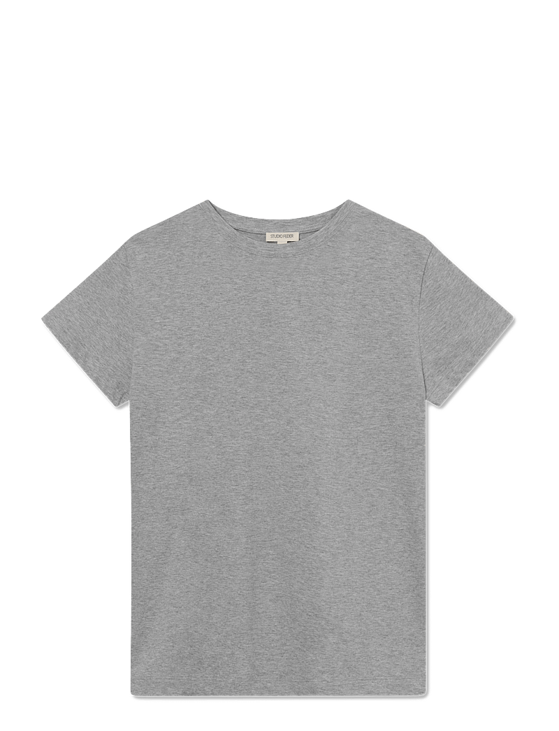 STUDIO FEDER - FREYA T-SHIRT - t-shirt & tops - grey melange - 0