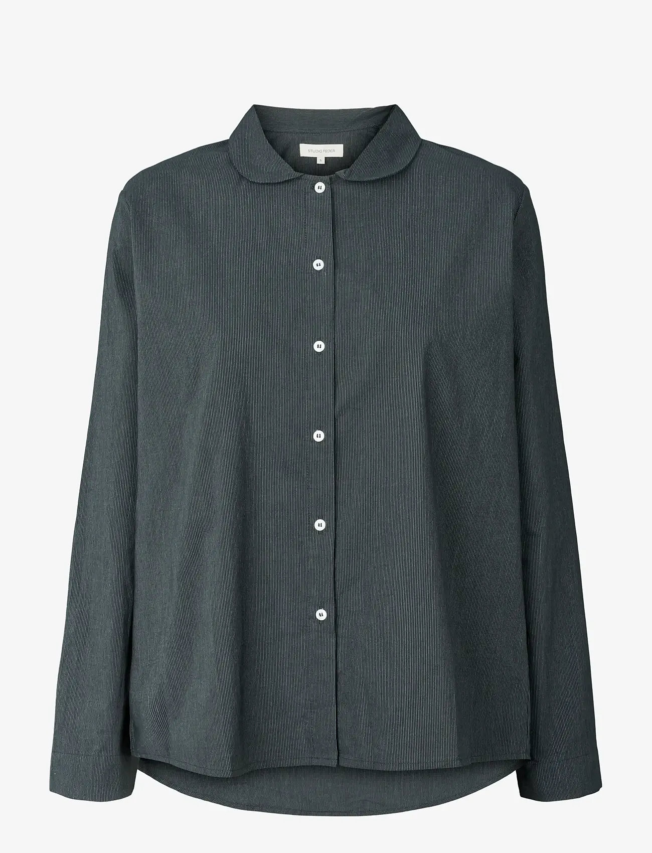 STUDIO FEDER - PETRA SHIRT - COTTON - langærmede skjorter - black pinstripe - 0