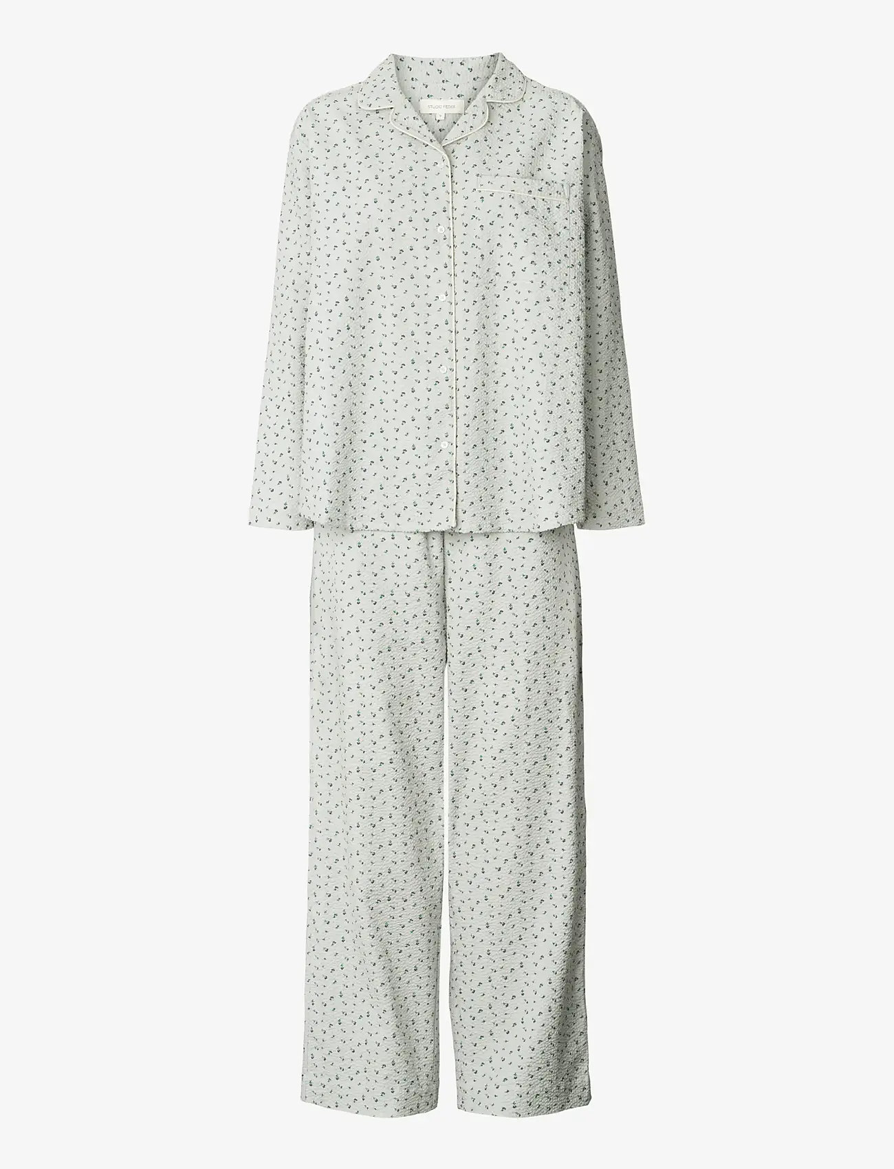 STUDIO FEDER - EDITH PAJAMA - SEERSUCKER - piżamy - cloudy day - 0