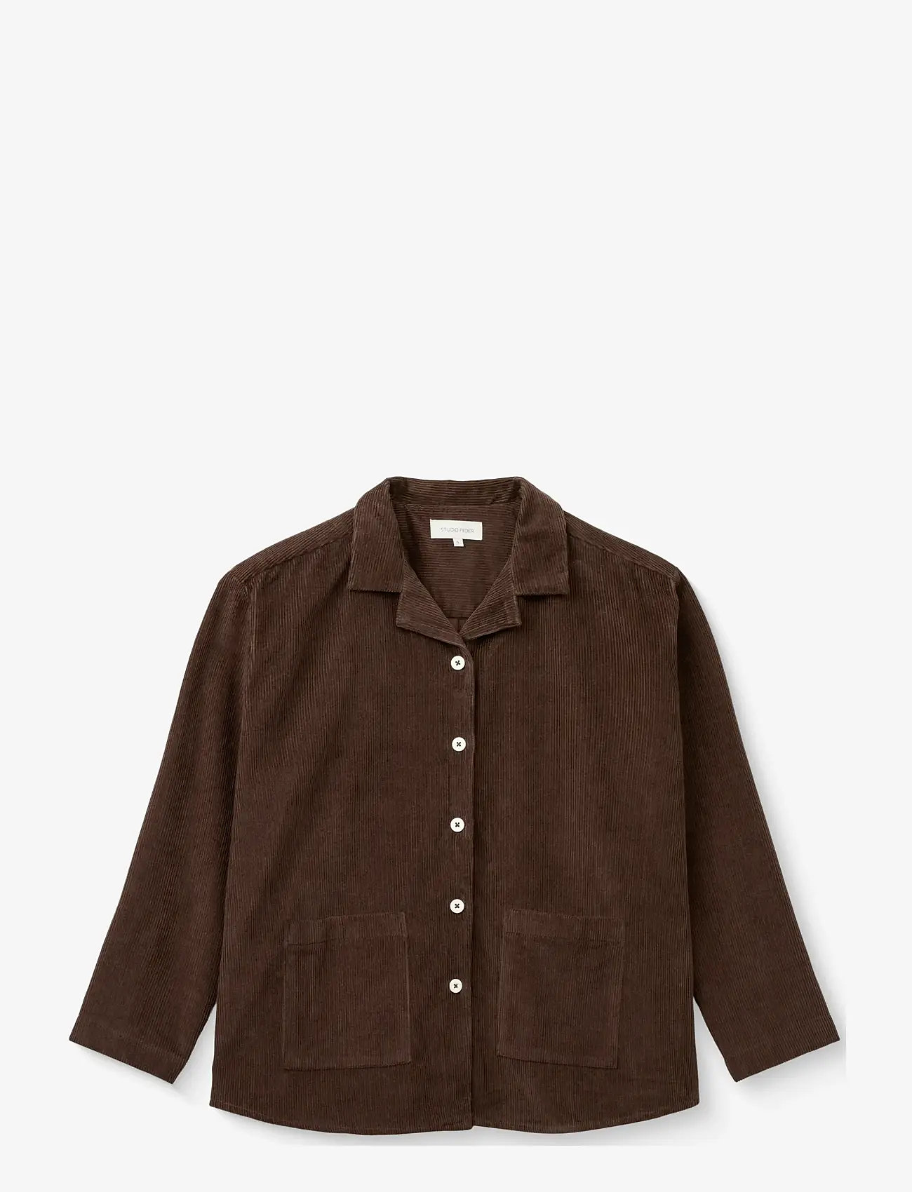 STUDIO FEDER - SILJA SHIRT - CORDUROY - sügisesed riided - dark brown - 0